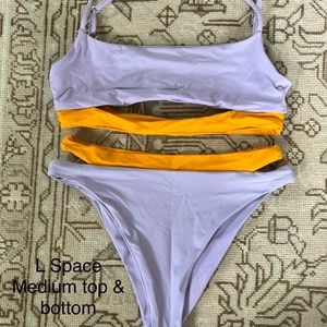 L*Space Lavendar and Orange Swimsuit